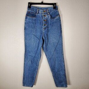 VTG Rio By Stephen Mardon High-Waisted Button-Fly Womans 9 Tapered Blue Jeans